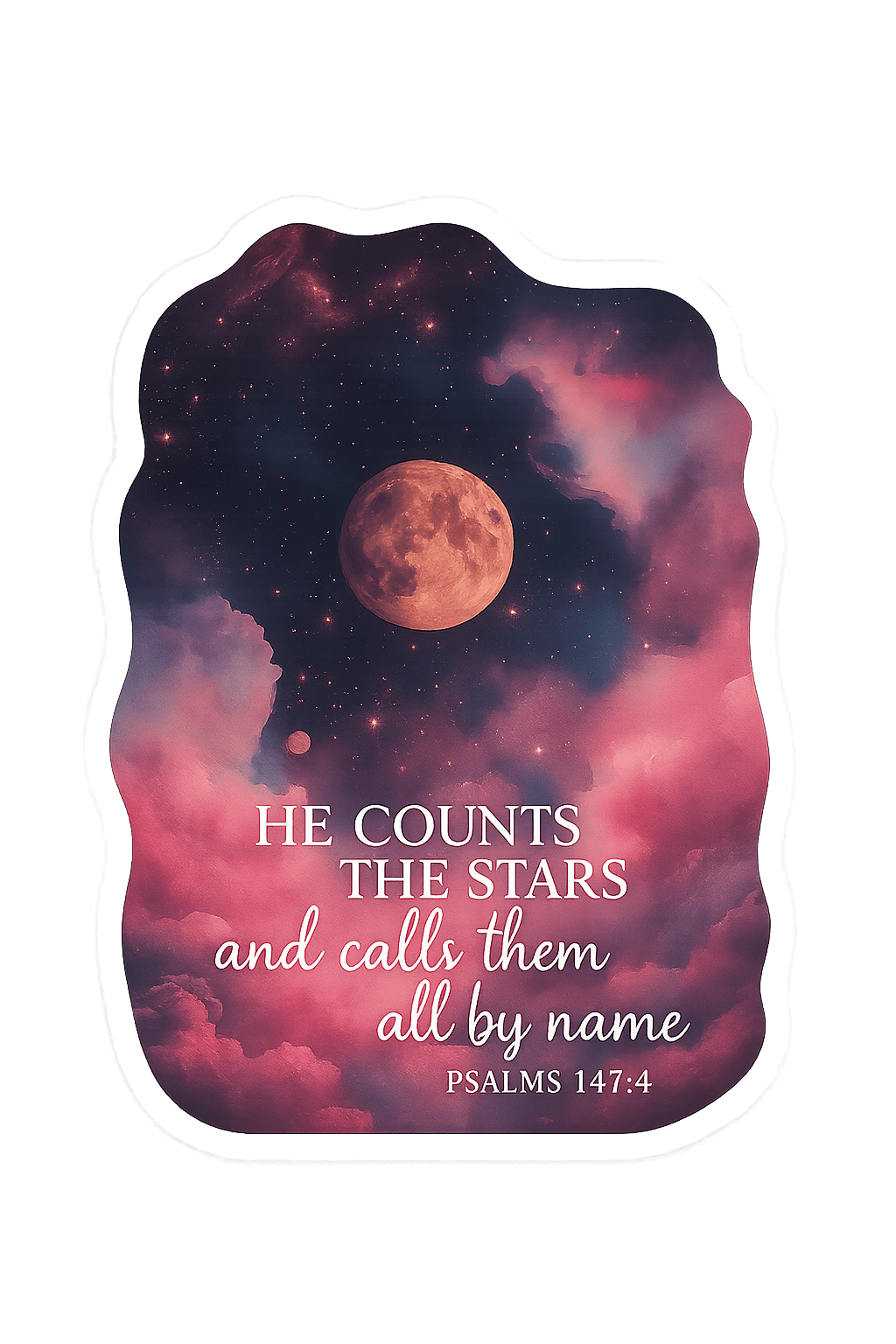 "He Counts the Stars" Galaxy Sticker – Psalm 147:4