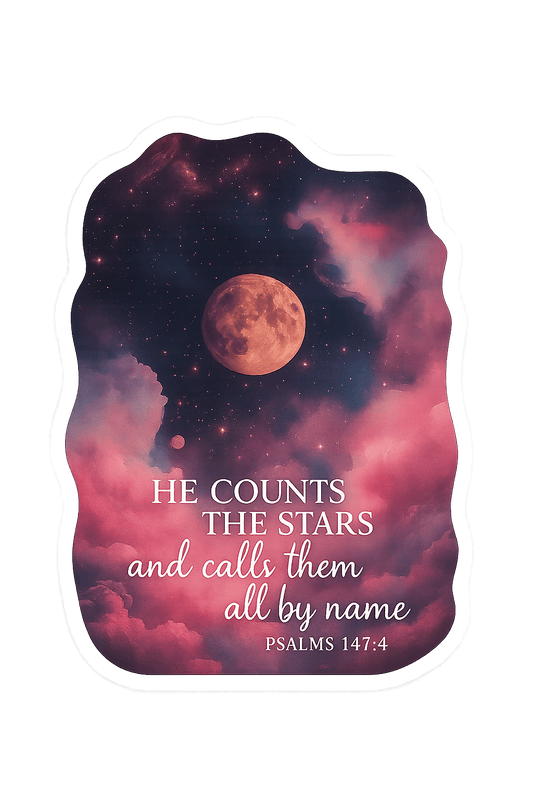 "He Counts the Stars" Galaxy Sticker – Psalm 147:4
