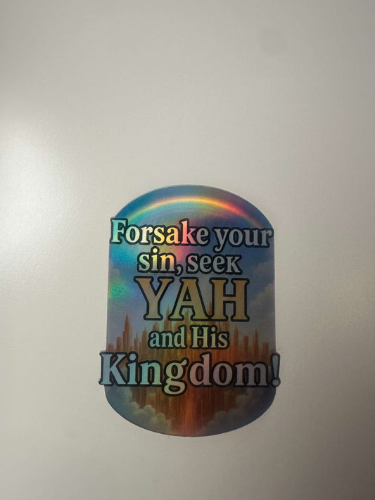 "Seek YAH & His Kingdom" Rainbow City Sticker
