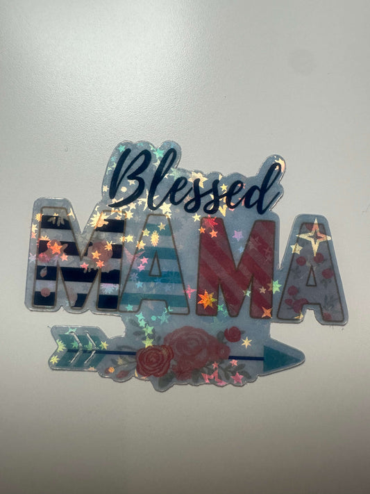 "Blessed Mama" Floral Arrow Sticker