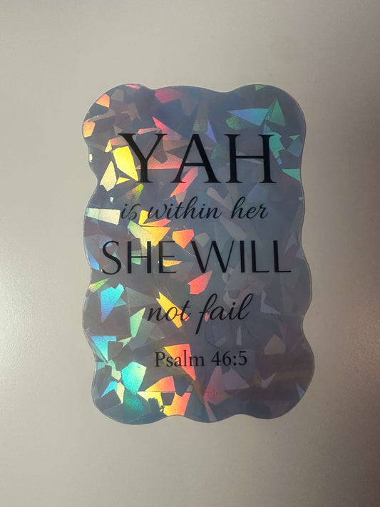 "YAH Is Within Her" Marble Pastel Sticker – Psalm 46:5