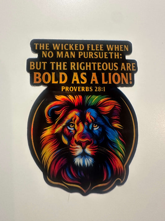 "Bold as a Lion" Sticker – Proverbs 28:1