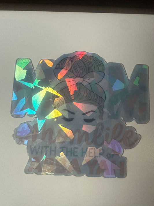 "#Momlife with Abba YAH" Camo Bow Sticker