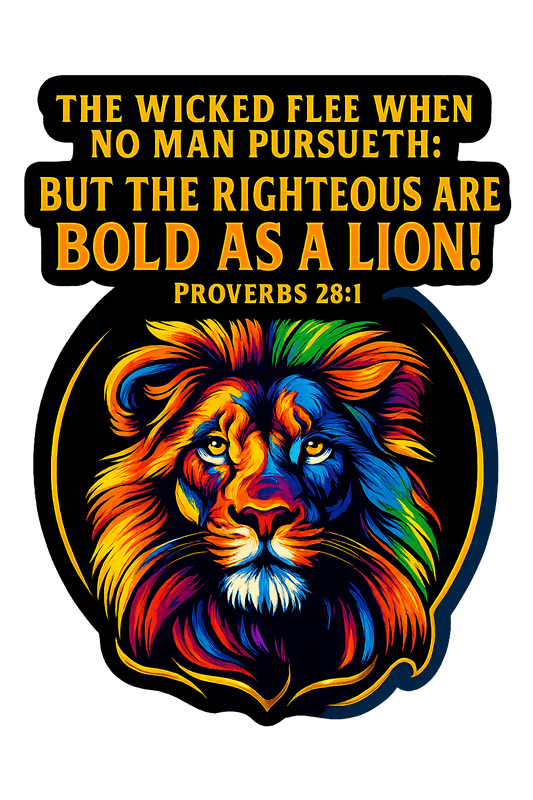 "Bold as a Lion" Sticker – Proverbs 28:1