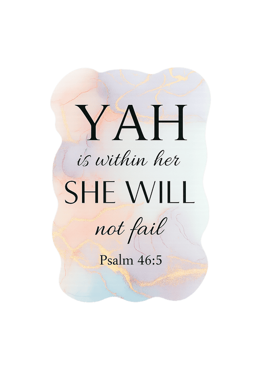 "YAH Is Within Her" Marble Pastel Sticker – Psalm 46:5